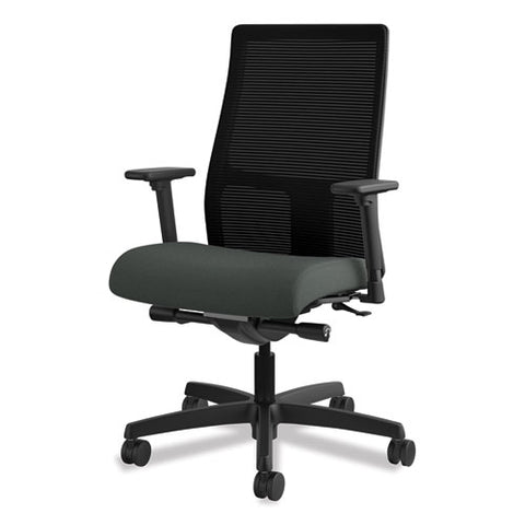 Image of Ignition Series Mesh Mid-back Work Chair, Supports Up To 300 Lbs., Iron Ore Seat/black Back, Black Base