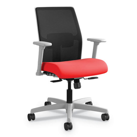 Image of Ignition Series Mesh Mid-back Work Chair, Supports Up To 300 Lbs., Iron Ore Seat/black Back, Black Base