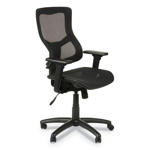 Image of Alera Elusion Ii Series Suspension Mesh Mid-back Synchro With Seat Slide Chair, Up To 275 Lbs, Black Seat/back, Black Base