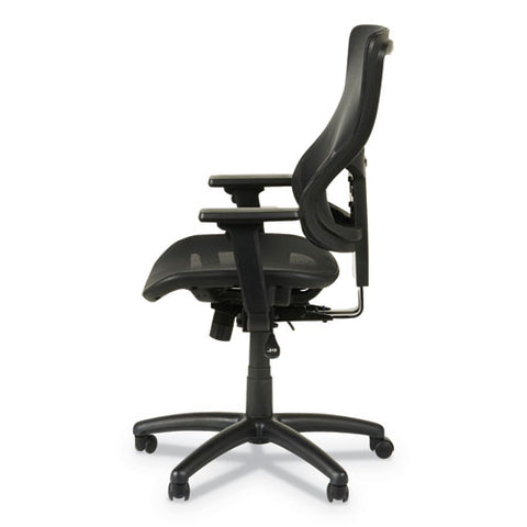 Image of Alera Elusion Ii Series Suspension Mesh Mid-back Synchro With Seat Slide Chair, Up To 275 Lbs, Black Seat/back, Black Base