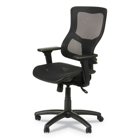 Image of Alera Elusion Ii Series Suspension Mesh Mid-back Synchro With Seat Slide Chair, Up To 275 Lbs, Black Seat/back, Black Base