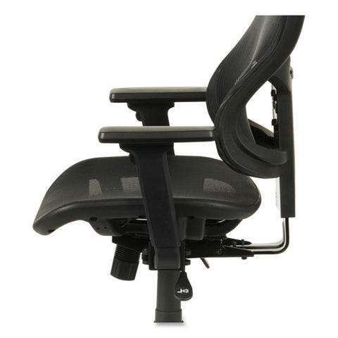 Image of Alera Elusion Ii Series Suspension Mesh Mid-back Synchro With Seat Slide Chair, Up To 275 Lbs, Black Seat/back, Black Base