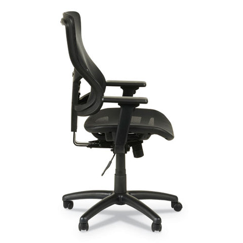 Image of Alera Elusion Ii Series Suspension Mesh Mid-back Synchro With Seat Slide Chair, Up To 275 Lbs, Black Seat/back, Black Base