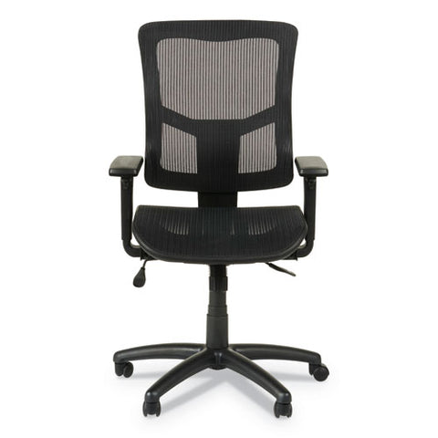 Image of Alera Elusion Ii Series Suspension Mesh Mid-back Synchro With Seat Slide Chair, Up To 275 Lbs, Black Seat/back, Black Base