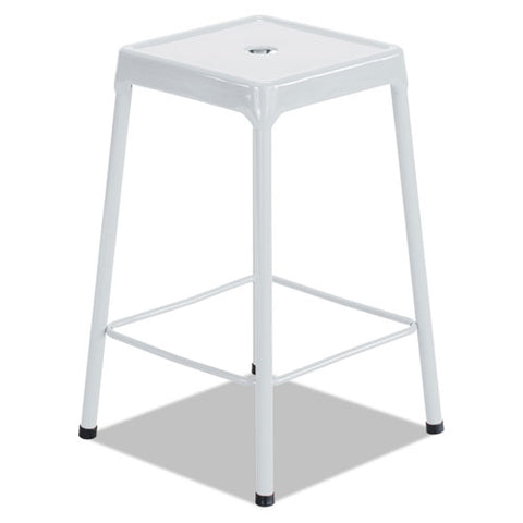 Image of Bar-height Steel Stool, 29" Seat Height, Supports Up To 250 Lbs., Black Seat/black Back, Black Base