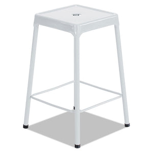 Bar-height Steel Stool, 29" Seat Height, Supports Up To 250 Lbs., Black Seat/black Back, Black Base