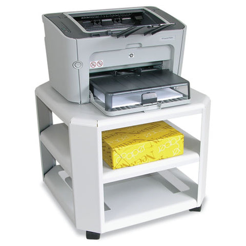 Image of Mobile Printer Stand, Two-shelf, 17.8w X 17.8d X 8.5h, Platinum