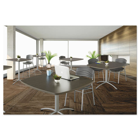 Image of Iland Table, Contour, Square Bistro Style, 36" X 36" X 42", Gray Walnut/silver