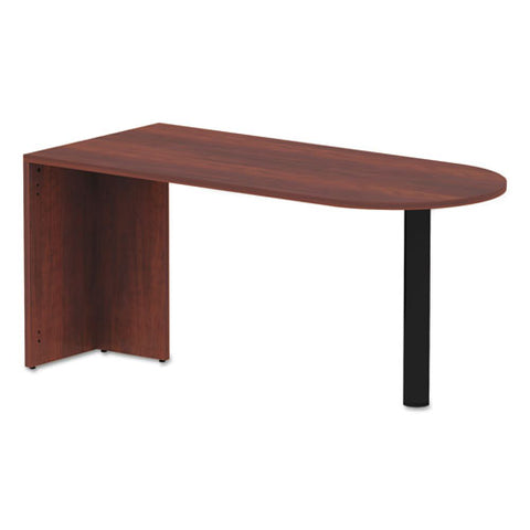 Image of Alera Valencia Series D-top Desk, 65w X 29.5d X 29.5h, Medium Cherry