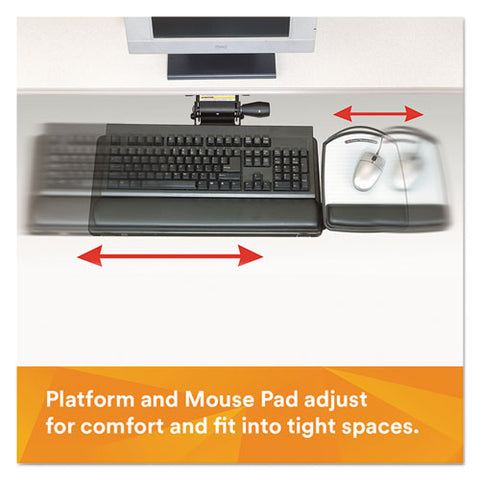 Image of Sit/stand Easy Adjust Keyboard Tray, Highly Adjustable Platform,, Black