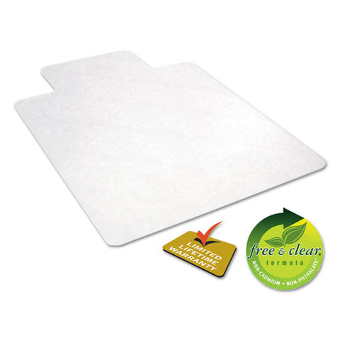 Image of All Day Use Non-studded Chair Mat For Hard Floors, 36 X 48, Lipped, Clear