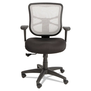 Alera Elusion Series Mesh Mid-back Swivel/tilt Chair, Supports Up To 275 Lbs., Black Seat/white Back, Black Base