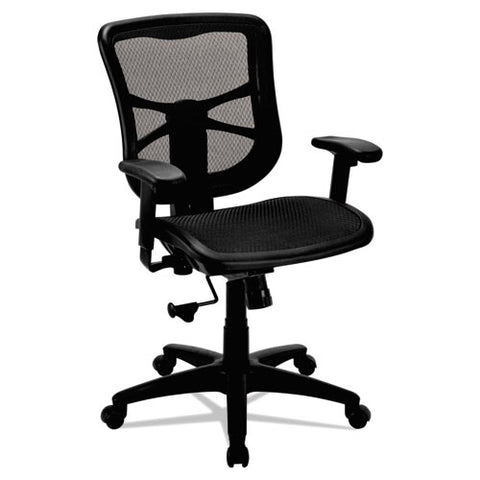 Image of Alera Elusion Series Mesh Mid-back Swivel/tilt Chair, Supports Up To 275 Lbs., Black Seat/white Back, Black Base