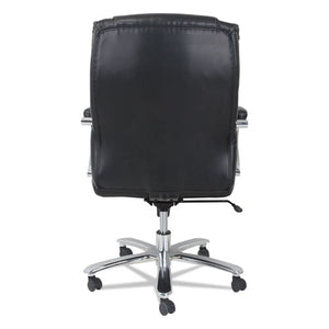 Alera Maxxis Series Big And Tall Leather Chair, Supports Up To 450 Lbs., Black Seat/black Back, Chrome Base