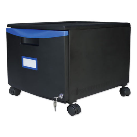 Image of Single-drawer Mobile Filing Cabinet, 14.75w X 18.25d X 12.75h, Black/blue