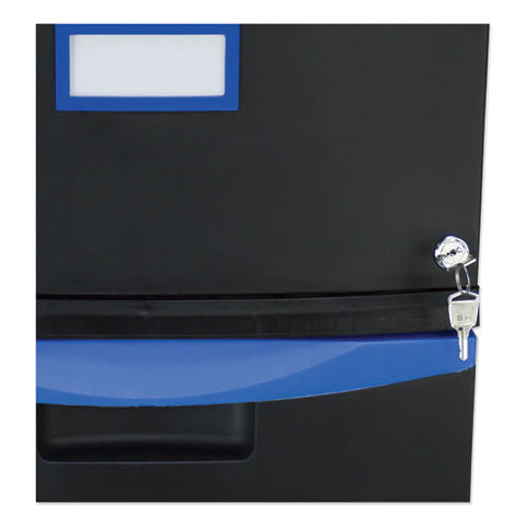 Image of Single-drawer Mobile Filing Cabinet, 14.75w X 18.25d X 12.75h, Black/blue