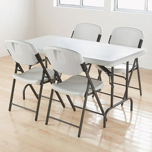 Indestructables Too 1200 Series Folding Table, 60w X 30d X 29h, Platinum