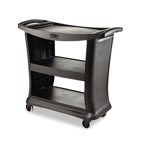 Image of Executive Service Cart, Three-shelf, 20.33w X 38.9d X 38.9 H, Black