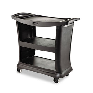 Executive Service Cart, Three-shelf, 20.33w X 38.9d X 38.9 H, Black