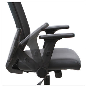 Alera Eb-t Series Synchro Mid-back Flip-arm Chair, Supports Up To 275 Lbs, Black Seat/black Back, Black Base