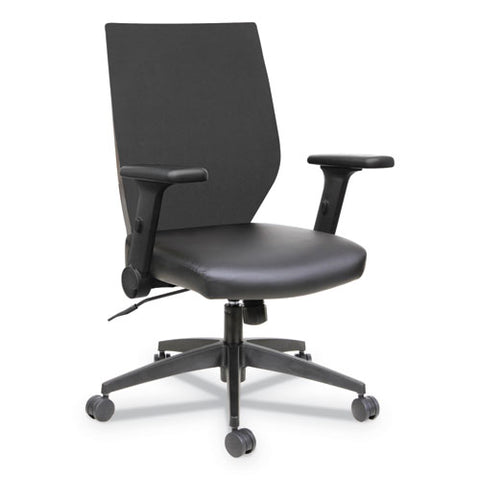 Image of Alera Eb-t Series Synchro Mid-back Flip-arm Chair, Supports Up To 275 Lbs, Black Seat/black Back, Black Base