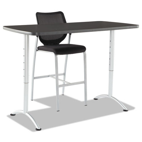 Image of Arc Sit-to-stand Tables, Rectangular Top, 60w X 30d X 30-42h, Graphite/silver