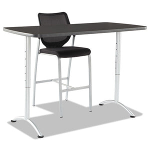 Arc Sit-to-stand Tables, Rectangular Top, 60w X 30d X 30-42h, Graphite/silver