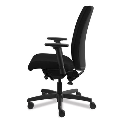 Image of Ignition Series Mid-back Work Chair, Supports Up To 300 Lbs., Black Seat/black Back, Black Base