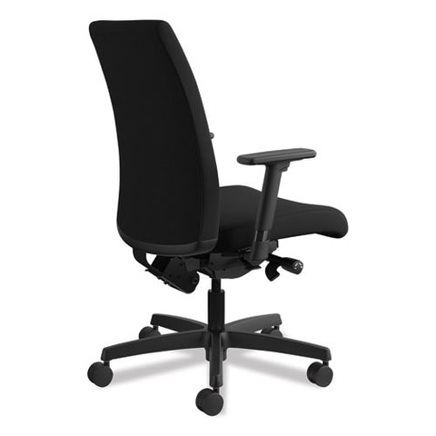 Image of Ignition Series Mid-back Work Chair, Supports Up To 300 Lbs., Black Seat/black Back, Black Base