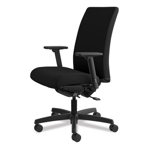 Image of Ignition Series Mid-back Work Chair, Supports Up To 300 Lbs., Black Seat/black Back, Black Base