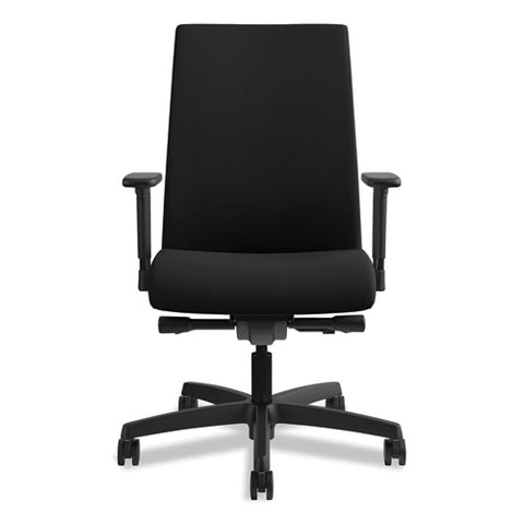 Image of Ignition Series Mid-back Work Chair, Supports Up To 300 Lbs., Black Seat/black Back, Black Base