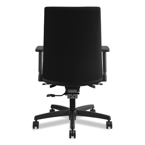 Image of Ignition Series Mid-back Work Chair, Supports Up To 300 Lbs., Black Seat/black Back, Black Base