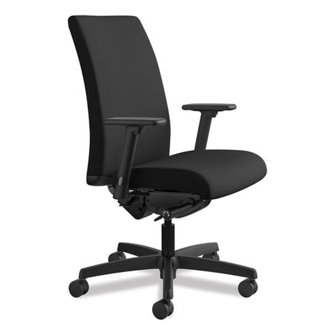 Image of Ignition Series Mid-back Work Chair, Supports Up To 300 Lbs., Black Seat/black Back, Black Base