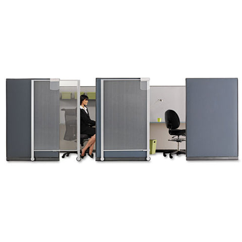 Image of Premium Workstation Privacy Screen, 38w X 64d, Translucent Clear/silver