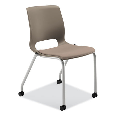 Image of Motivate Four-leg Stacking Chair, Morel Seat/shadow Back, Platinum Base, 2/carton