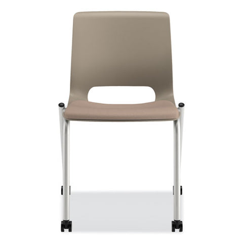 Image of Motivate Four-leg Stacking Chair, Morel Seat/shadow Back, Platinum Base, 2/carton