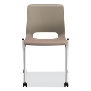 Motivate Four-leg Stacking Chair, Morel Seat/shadow Back, Platinum Base, 2/carton