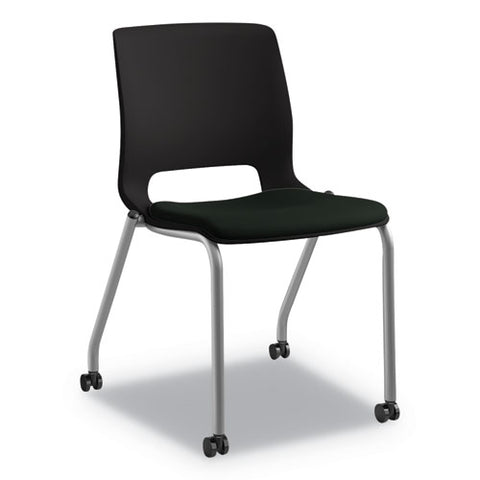 Image of Motivate Four-leg Stacking Chair, Morel Seat/shadow Back, Platinum Base, 2/carton