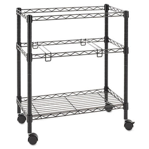 Two-tier Rolling File Cart, 26w X 14d X 29.5h, Black