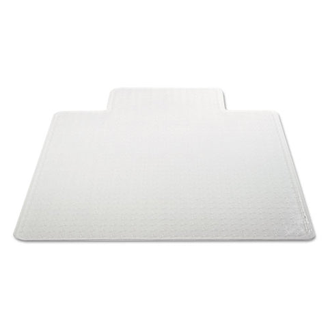 Image of Occasional Use Studded Chair Mat For Flat Pile Carpet, 45 X 53, Wide Lipped, Clear