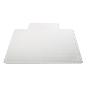 Occasional Use Studded Chair Mat For Flat Pile Carpet, 45 X 53, Wide Lipped, Clear