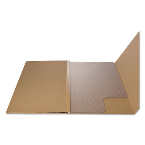 Image of Occasional Use Studded Chair Mat For Flat Pile Carpet, 45 X 53, Wide Lipped, Clear