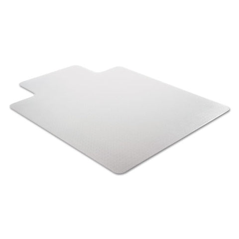 Image of Occasional Use Studded Chair Mat For Flat Pile Carpet, 45 X 53, Wide Lipped, Clear