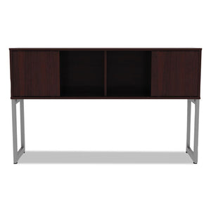 Alera Open Office Desk Series Hutch, 59w X 15d X 36.38h, Mahogany