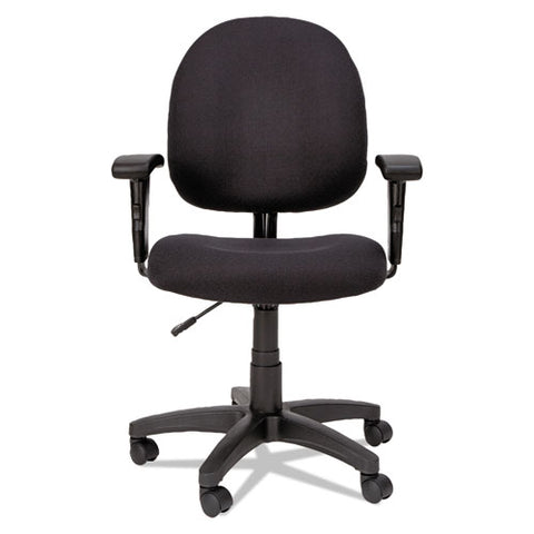 Image of Alera Essentia Series Swivel Task Chair With Adjustable Arms, Supports Up To 275 Lbs, Black Seat/black Back, Black Base