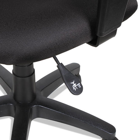 Image of Alera Essentia Series Swivel Task Chair With Adjustable Arms, Supports Up To 275 Lbs, Black Seat/black Back, Black Base