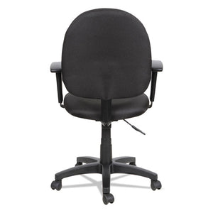 Alera Essentia Series Swivel Task Chair With Adjustable Arms, Supports Up To 275 Lbs, Black Seat/black Back, Black Base