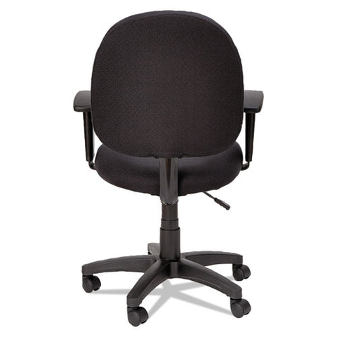 Image of Alera Essentia Series Swivel Task Chair With Adjustable Arms, Supports Up To 275 Lbs, Black Seat/black Back, Black Base