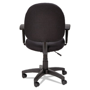 Alera Essentia Series Swivel Task Chair With Adjustable Arms, Supports Up To 275 Lbs, Black Seat/black Back, Black Base