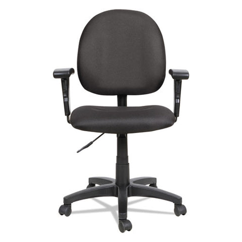 Image of Alera Essentia Series Swivel Task Chair With Adjustable Arms, Supports Up To 275 Lbs, Black Seat/black Back, Black Base